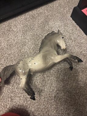Vintage Breyer Horse Black Leopard Appaloosa Fighting Stallion Glossy
